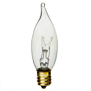 S3274 - 25 Watt - CA 9.5 Light-Bulb - Clear Candelabra Base - 2700K - 120 Volts - 210 Lumens